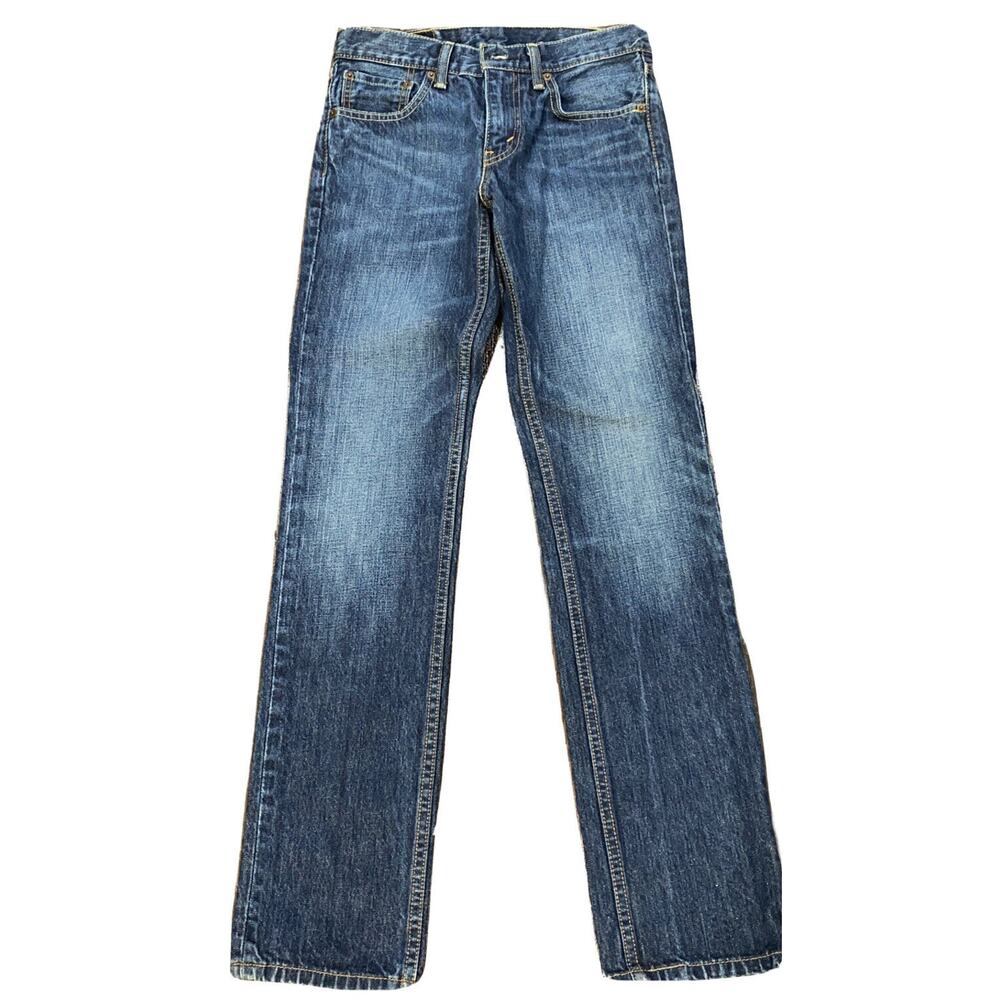 Levis 511 Mens Jeans Dark‎ Blue Denim 29x32 Slim Fit Red Tab Stretch EUC